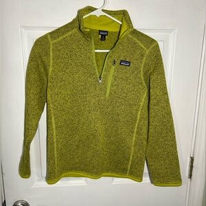 Patagonia Boys Kids Better Sweater 1/4 Zip Fluid Green Medium Fleece Pull Over